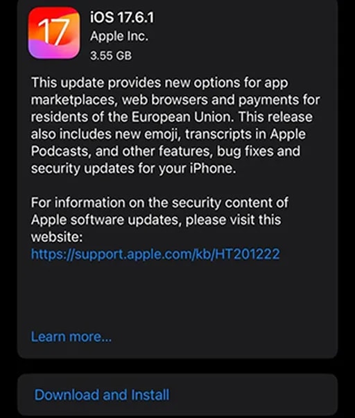 آپدیت کردن آیفون