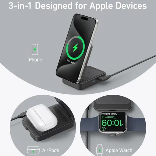 شارژر بی سیم 15 وات انکر مدل MagGo Wireless Charging B2557-7