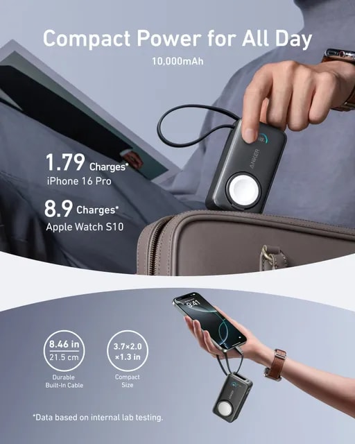 پاوربانک 30 وات انکر مدل A1657 ظرفیت 10000 میلی آمپر-6