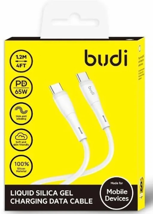 کابل شارژ سیلیکونی USB-C به USB-C بودی مدل DC237TT12W-1