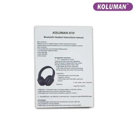 هدفون بلوتوثی کلومن مدل K10-4