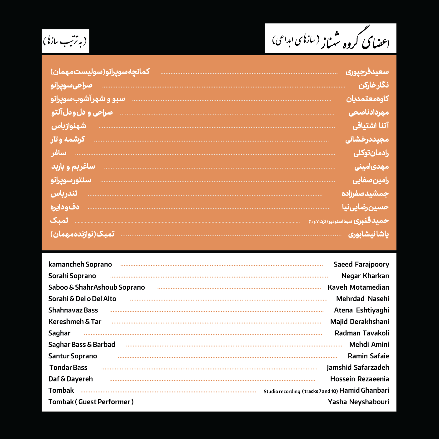 اعضای گروه شهناز